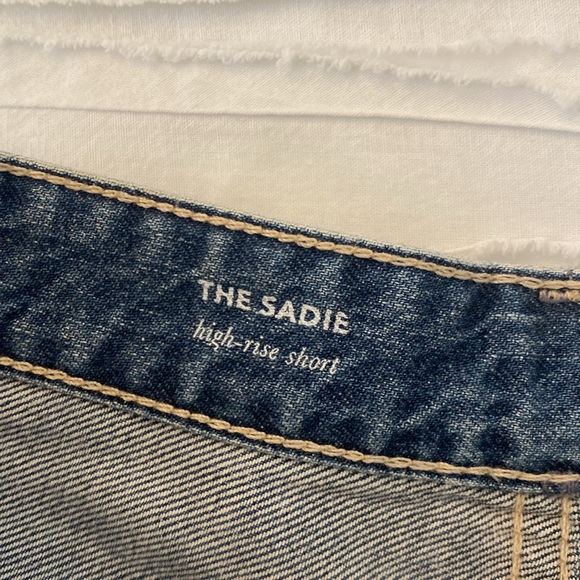 AG Adriano Goldschmied Denim Shorts Sadie High Rise Size 26R Distressed - Picture 4 of 6